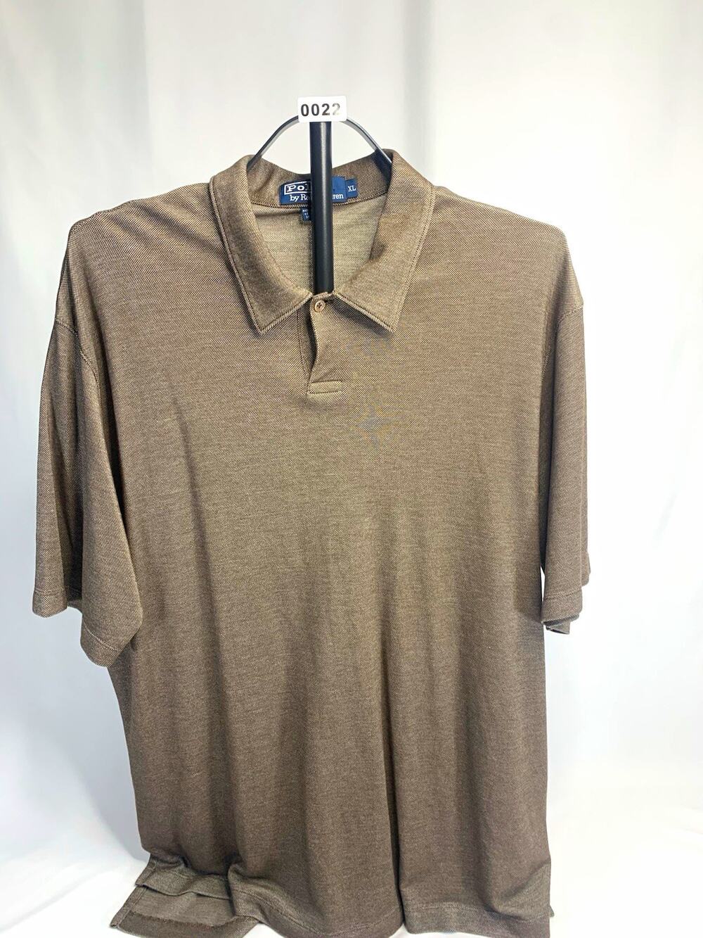 Polo by Ralph Lauren Men's Brown Solid Knit Cotton/Lyocell Polo Shirt XL